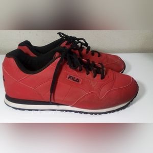 Fila Men's Cress Red Black White Sneakers Shoes Athletic